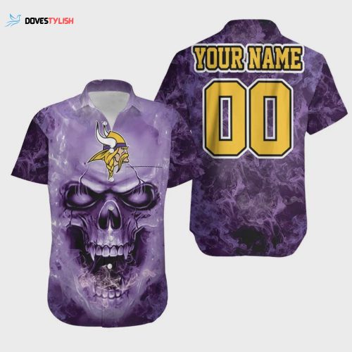 Minnesota Vikings Football Helmet Hawaiian Shirt