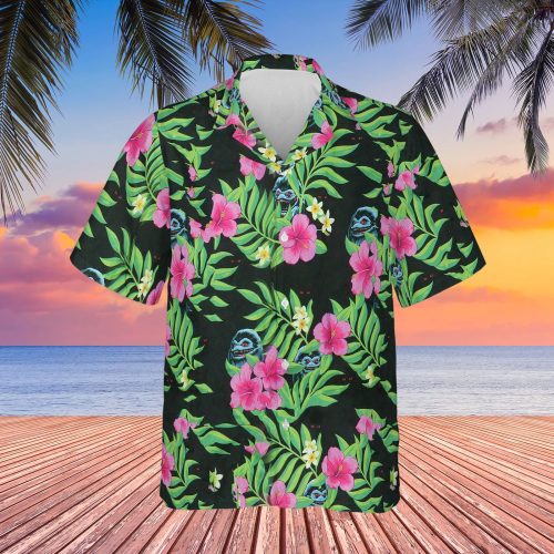 Monster Hibiscus Flower Summer Shirt Halloween Hawaiian Shirt Gifts For Friend