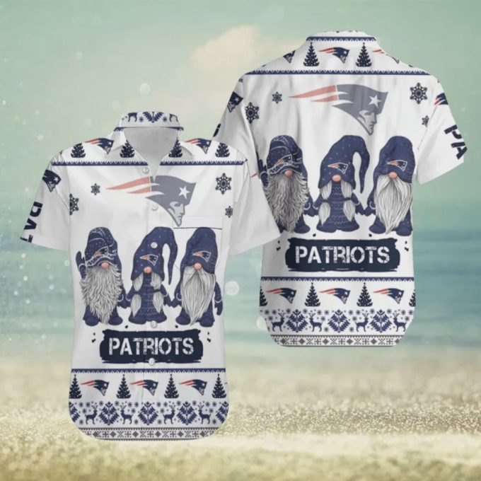 New England Patriots Christmas Gnomes Hawaiian Shirt