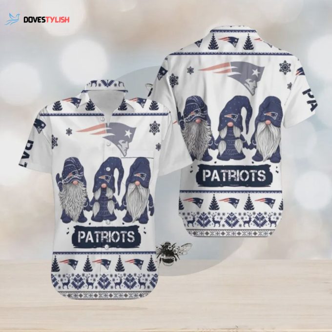 New England Patriots Christmas Gnomes Hawaiian Shirt