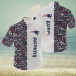 New England Patriots Color White Hawaiian Shirt