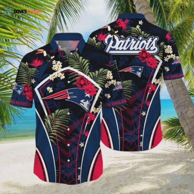 New England Patriots Flower Tropical Floral Hawaiian Shirt