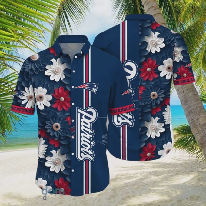 New England Patriots NFL Flower 3D Hawaiian Shirt