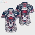 New England Patriots Skull NFL Retro Hawaiian Shirt