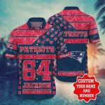 New England Patriots Star 3D Custom Name Hawaiian Shirt