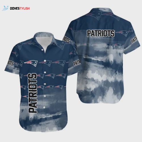 New England Patriots Team Logo Print Hawaiian Shirt