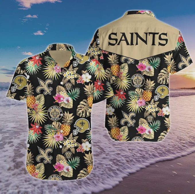 New Orleans Saints Aloha Pattern Colorful Hawaiian Shirt