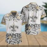 New Orleans Saints Design With Flowers And Big Logo Hawaiian Shirt