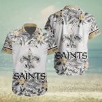 New Orleans Saints Design With Flowers And Big Logo Hawaiian Shirt