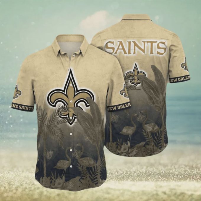 New Orleans Saints Flower Summer Hawaiian Shirt