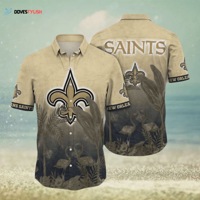 New Orleans Saints Flower Summer Hawaiian Shirt