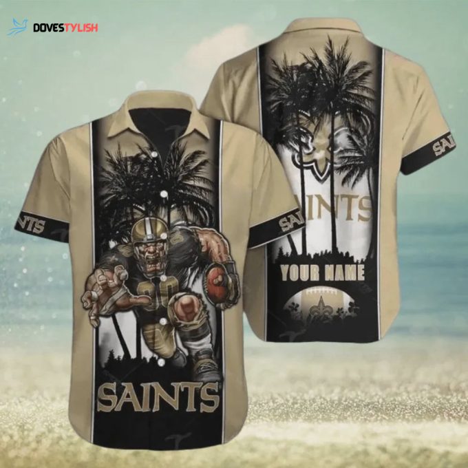 New Orleans Saints Football Custom Name Print Hawaiian Shirt