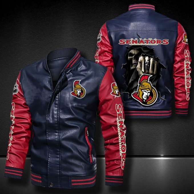 Ottawa Senators Leather Bomber Jacket