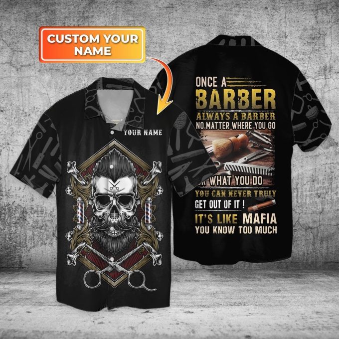 Personalized Barber Hawaii Aloha Beach Shirts Short Sleeve, Barber Hawaiian Shirts, Gift For A Barber Man