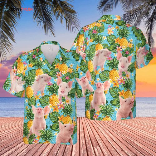 Pineapple Hawaiian Theme For Hereford Cattle Lovers All 3D Printed Hawaiian Shirt