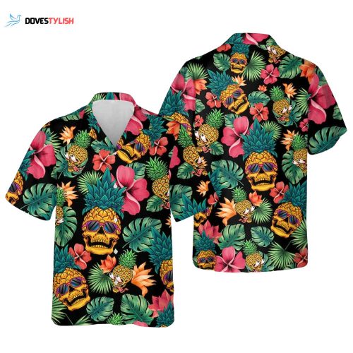 Pineapple Hawaiian Theme For Red Angus Cattle Lovers All 3D Printed Hawaiian Shirt