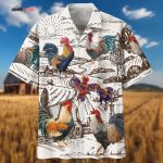 Rooster Farm 3D Hawaiian Shirt, Chicken Hawaiian Aloha Beach Shirts, Rooster Gift