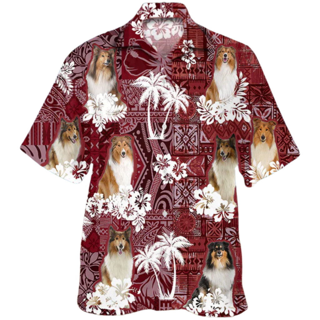 Rough Collie Hawaiian Shirt, Dog All Over Printed Hawaii Aloha Shirt