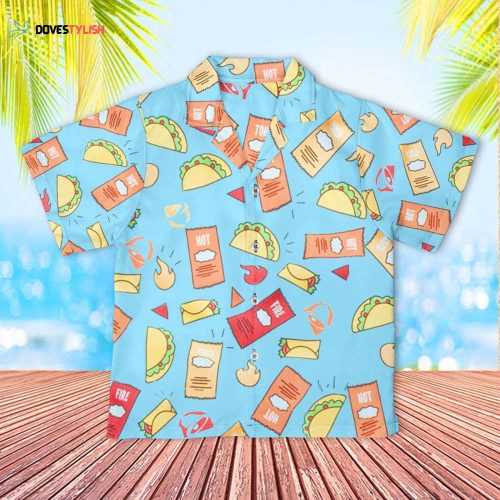 Taco Bell Kids Hawaiian Shirt Boys Hawaiian Aloha Shirt Gift for Little Boys