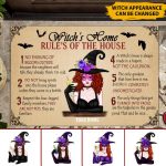 Witch’s Home Rules Of The House Customized Doormat, Best Gifts For Halloween Home Decoration