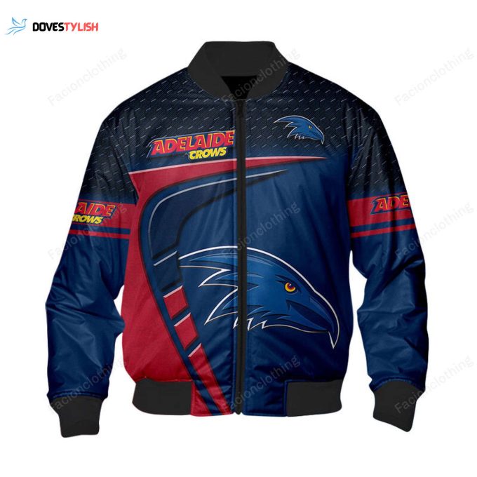 Personalized Adelaide Football Club Fashion Bomber Jacket – Customizable and Stylish