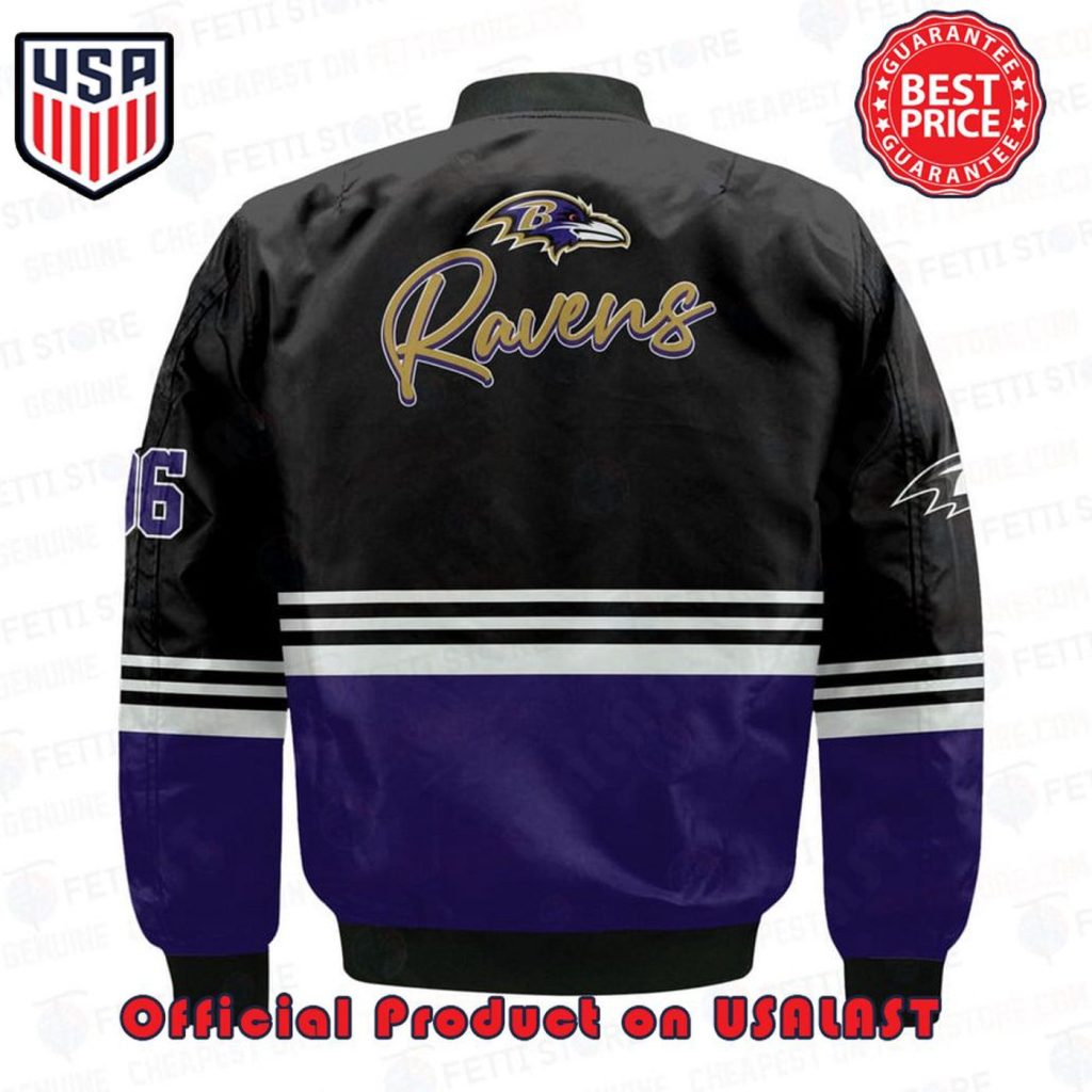 Baltimore Ravens NFL AOP Bomber Jacket – Black: Show Your Team Pride!