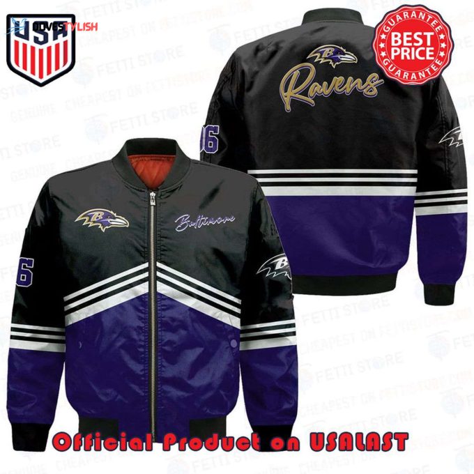 Baltimore Ravens NFL AOP Bomber Jacket – Black: Show Your Team Pride!