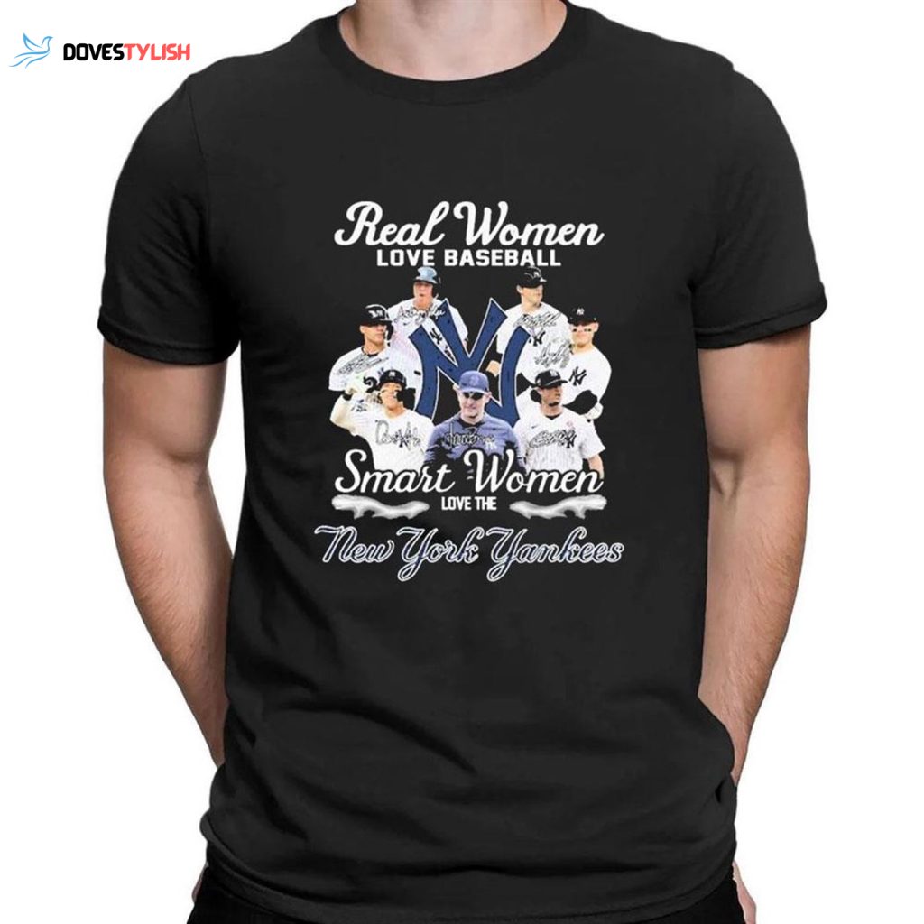 MLB 2023 Real Women Love Baseball: Smart Women Love New York Yankees Signatures Tee