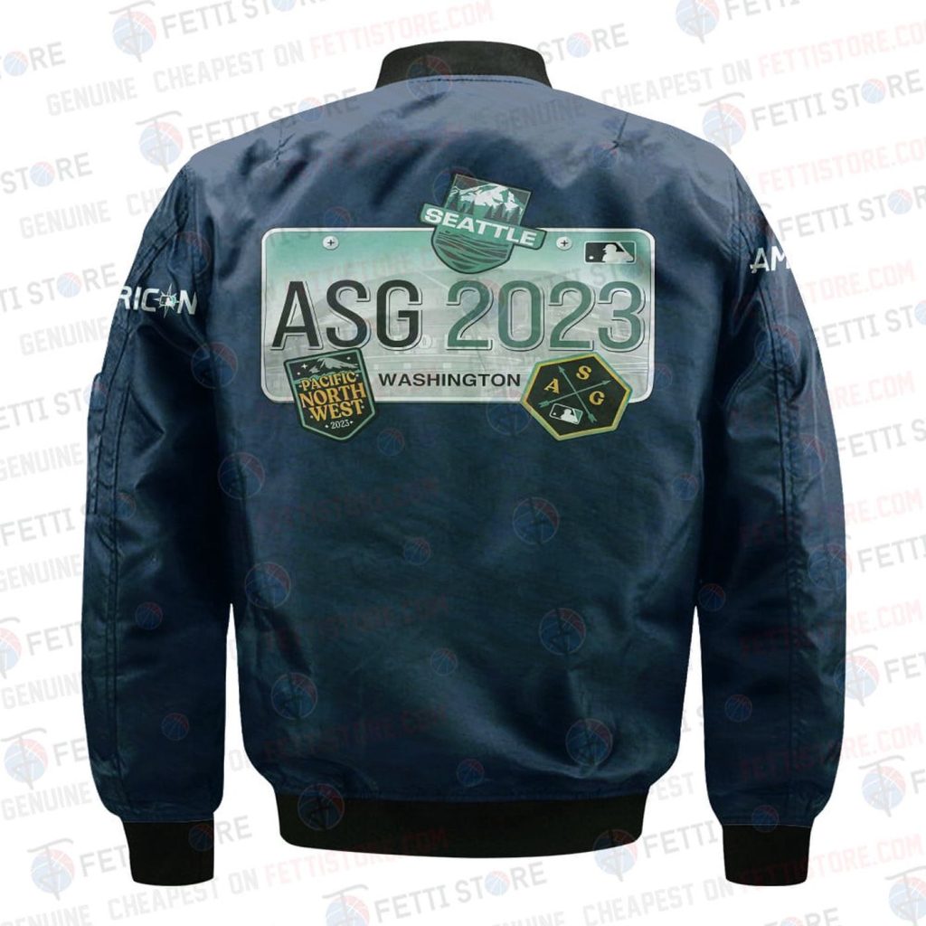 MLB All Star 2023 Navy 3D Bomber Jacket – Baseball Pattern Stylish & Trendy