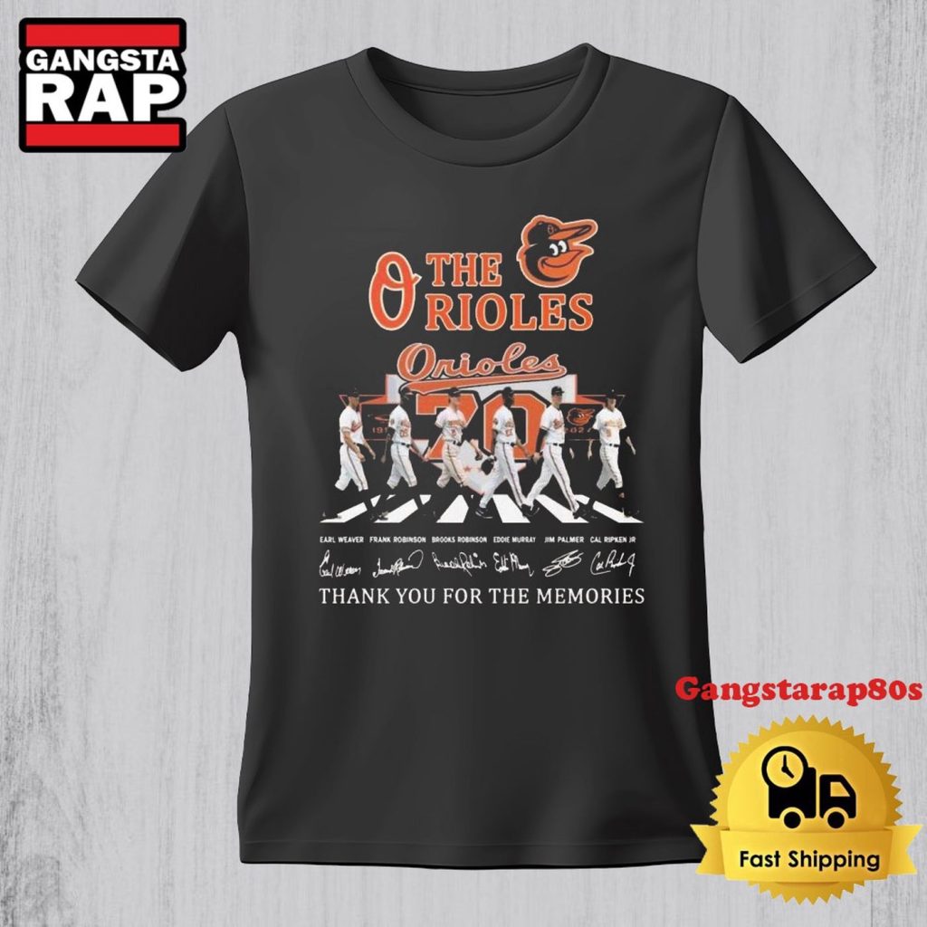 Official MLB Baltimore Orioles Abbey Road T-Shirt – Signed by Team Players