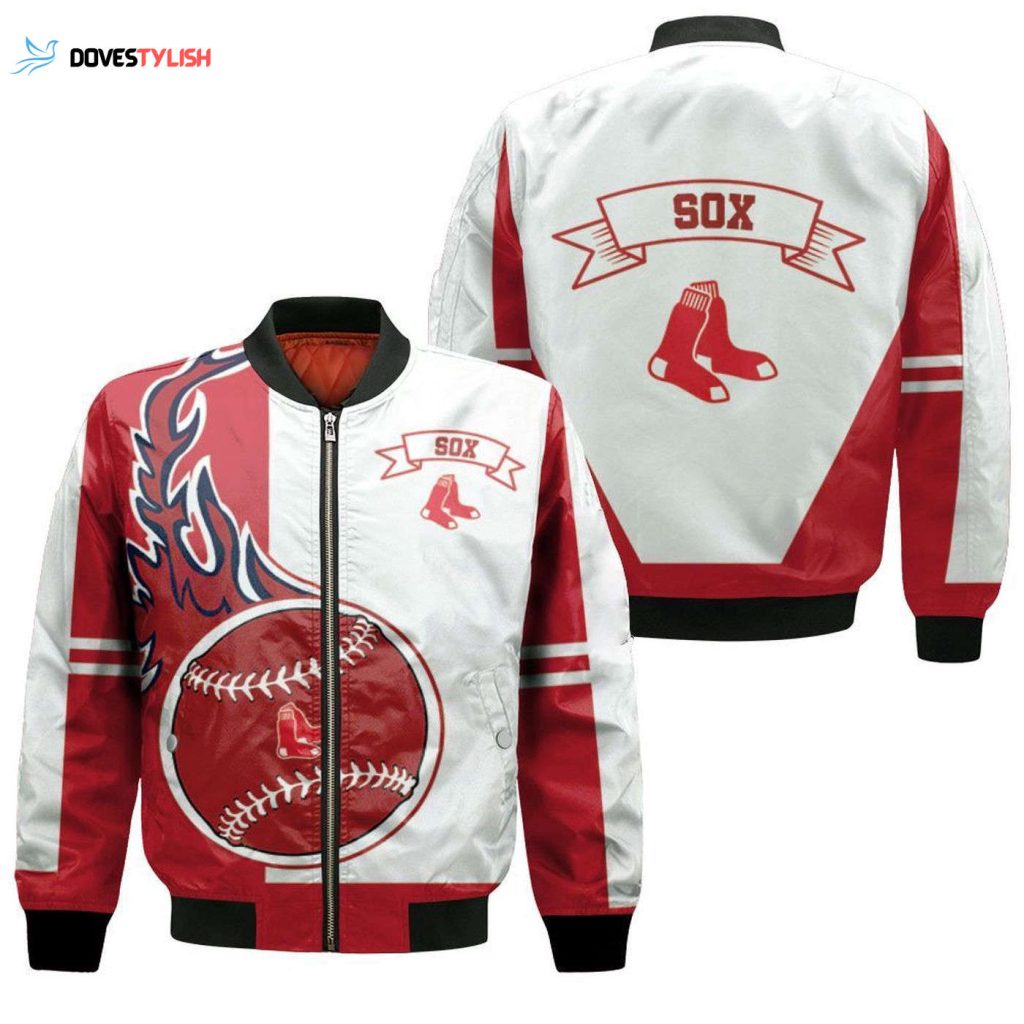 Shop Now: MLB Boston Red Sox Red White Bomber Jacket – Stylish and Officially Licensed