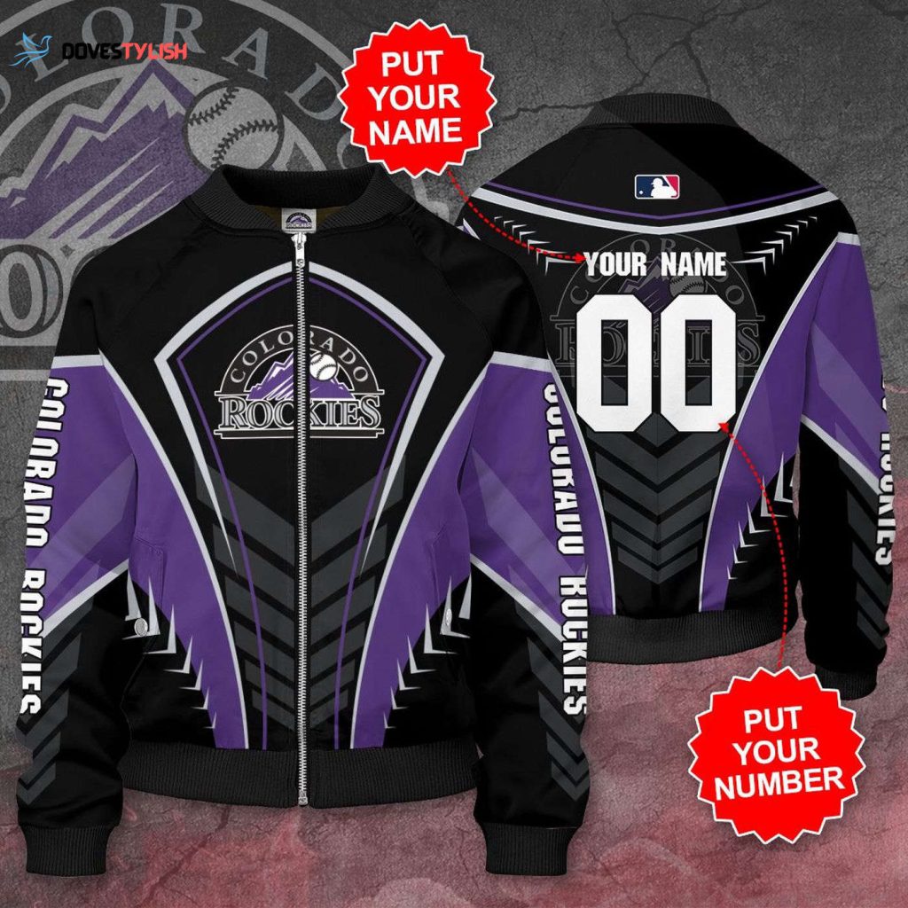 Custom MLB Colorado Rockies Bomber Jacket – Personalized Name & Number Unisex Gift Tee 2024