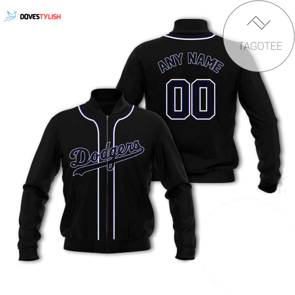 Personalized LA Dodgers Bomber Jacket Unisex Gift Tee 2024- Custom Name & Number Black MLB Jacket