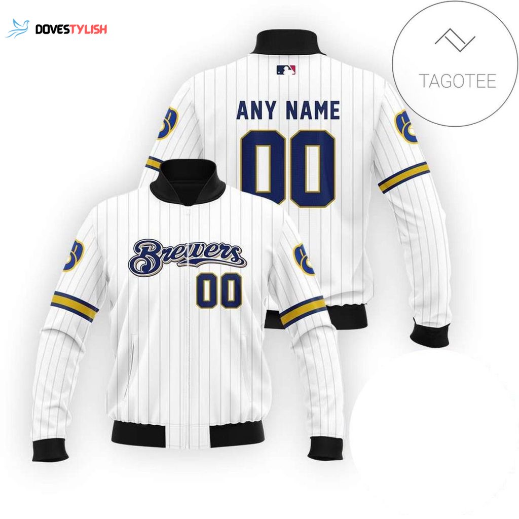 Custom MLB Milwaukee Brewers Bomber Jacket Unisex Gift Tee 2024- Personalized Name & Number Shop Now!