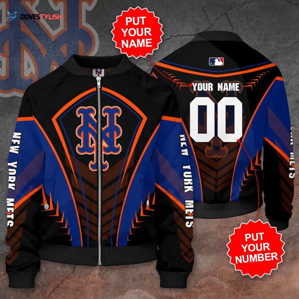 Custom Name Number Bomber Jacket Unisex Gift Tee 2024- MLB New York Mets: Stylish & Personalized Outerwear