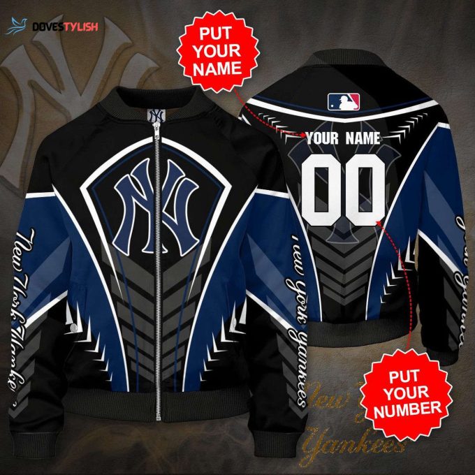 Custom MLB New York Yankees Bomber Jacket with Personalized Name & Number