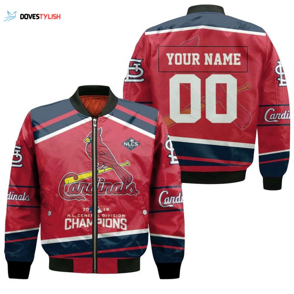 MLB St Louis Cardinals Custom Name Number Bomber Jacket NL Central Champions