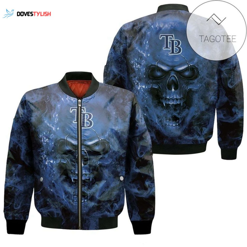 Stylish Tampa Bay Rays Skull Bomber Jacket – Show Your MLB Team Spirit!