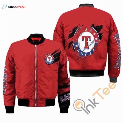 Shop the MLB Texas Rangers Red Bomber Jacket – Show Your Team Spirit!