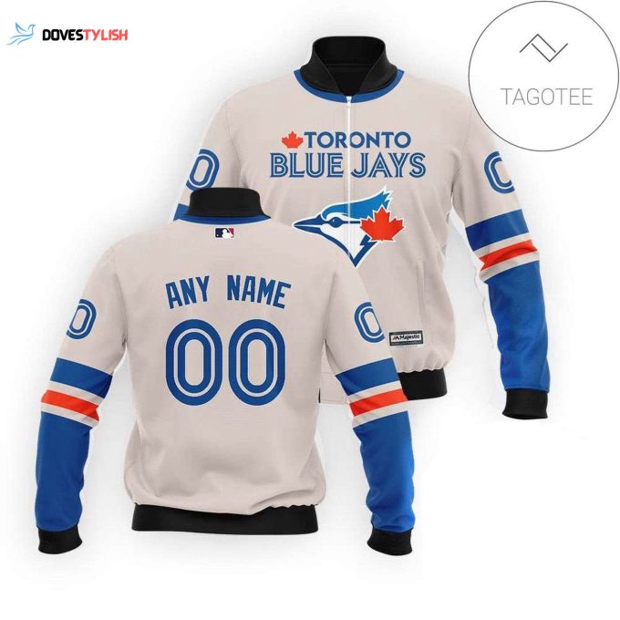 Custom Toronto Blue Jays Bomber Jacket – Personalized Name & Number MLB Fan Gear