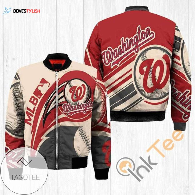 Shop the Stylish MLB Washington Nationals Red Gray Bomber Jacket Now!