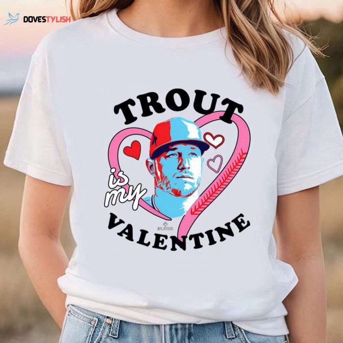 Show Love with Mike Trout Valentine s Day T-Shirt – MLBPA Los Angeles Baseball