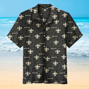 NFL New Orleans Saints Black Golden Multi Small Logo Hawaiian Shirt Men & Women Aloha Shirt