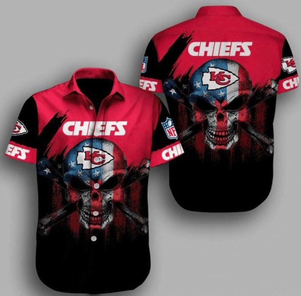 NFL Kansas City Chiefs Red Skull Hawaiian Shirt Men & Women Aloha Shirt NFL Kansas City Chiefs Red Skull Hawaiian Shirt Men & Women Aloha Shirt
