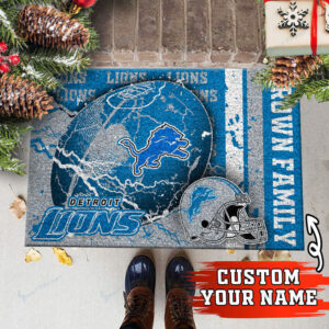 Detroit Lions Personalized Doormat, Gift For Home Decor