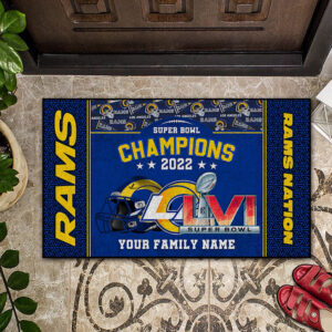 Los Angeles Rams Super Bowl Champions Custom Doormat, Gift For Home Decor