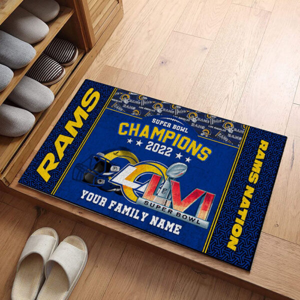 Los Angeles Rams Super Bowl Champions Custom Doormat, Gift For Home Decor