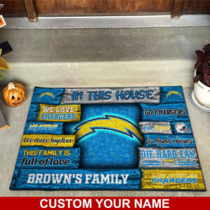 Los Angeles Chargers NFL, Custom Doormat For Couples This Year