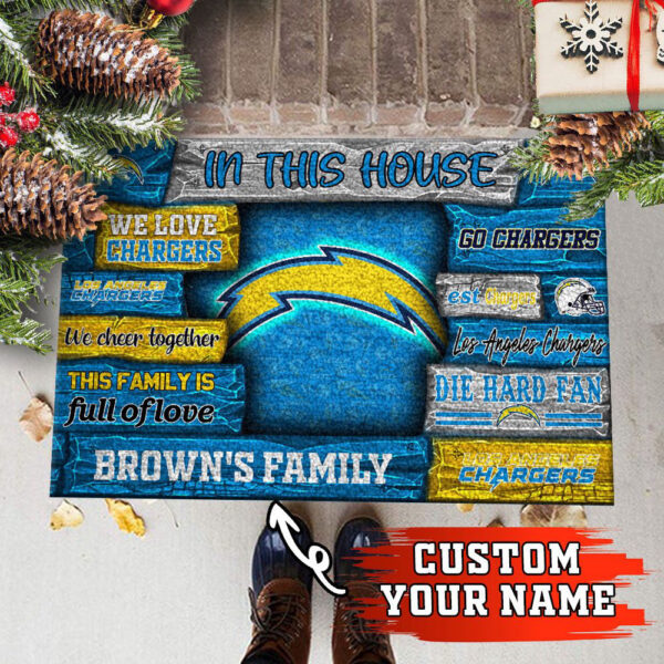Los Angeles Chargers NFL, Custom Doormat For Couples This Year