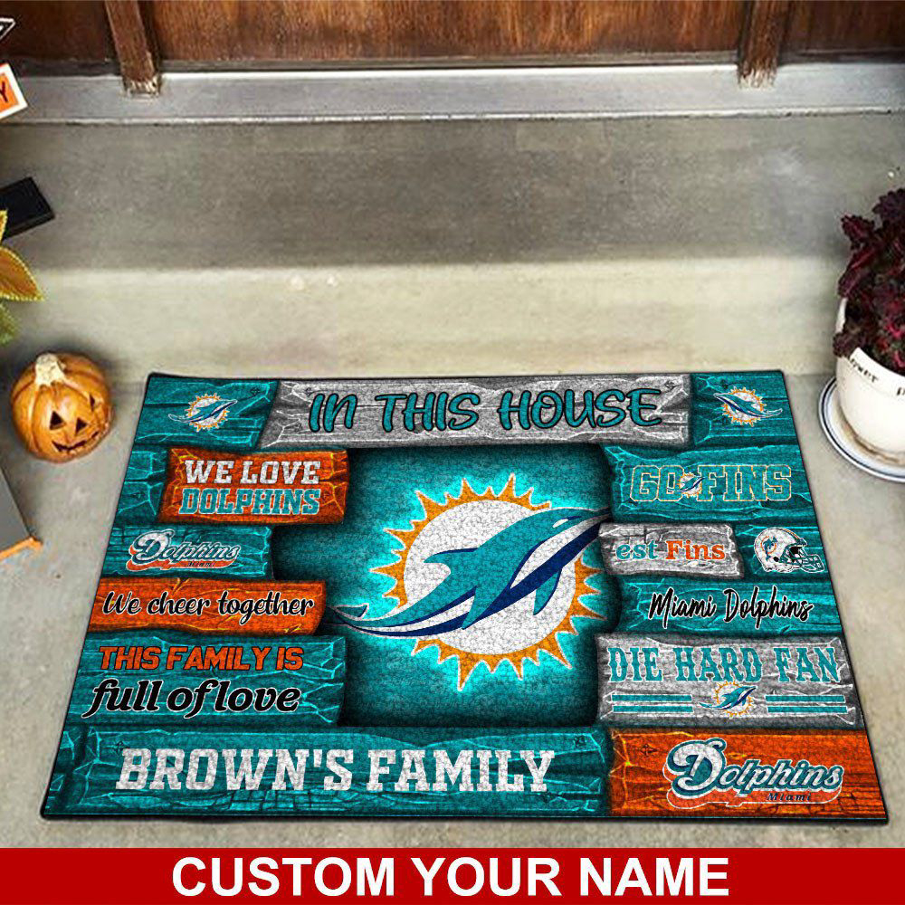 Miami Dolphins NFL, Custom Doormat For Couples This Year Miami Dolphins NFL, Custom Doormat For Couples This Year